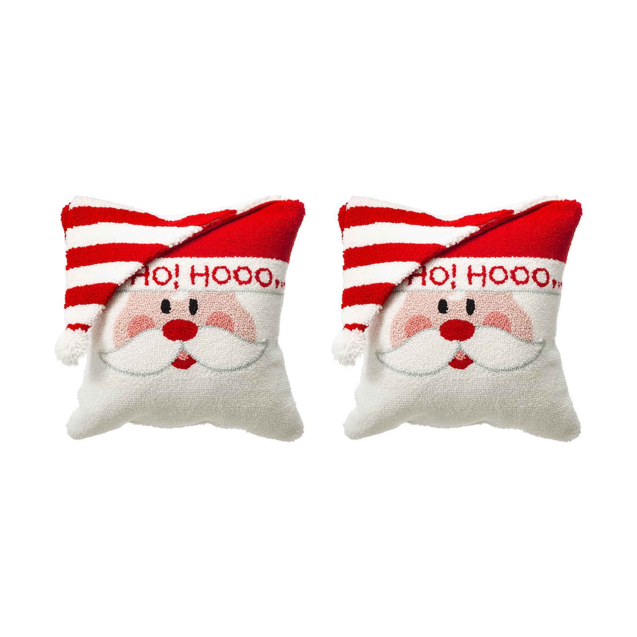 Glitzhome® Hooked 3D Santa Throw Pillow Set